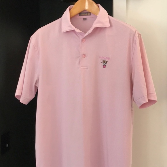 Peter Millar Pink Polo Golf Shirt with Embroidered Farmlinks Logo M Medium - Picture 1 of 4